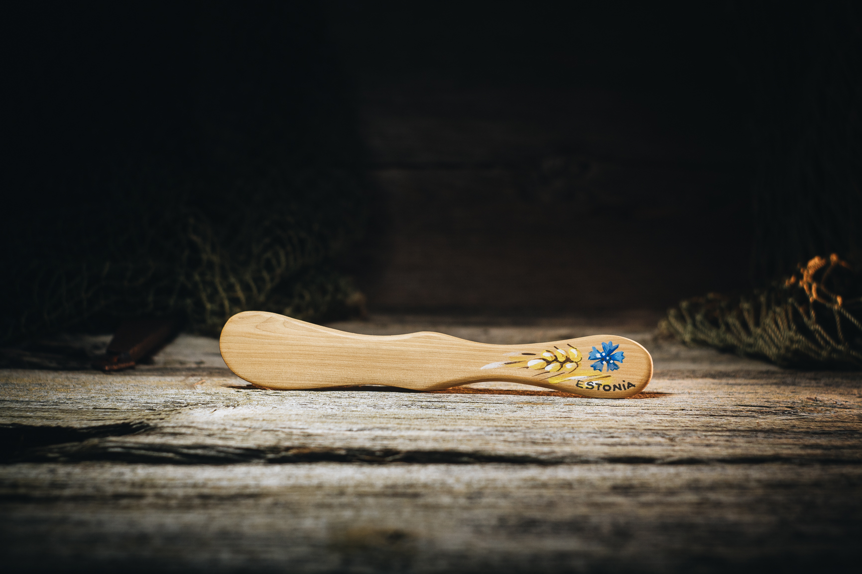 Butter knife with painting (juniper)